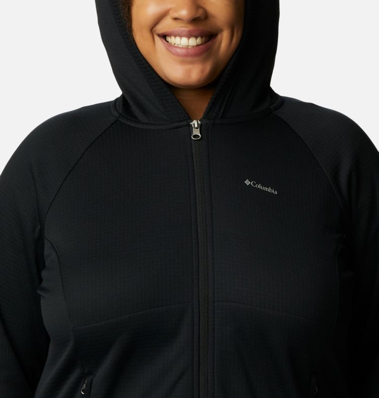 Thumbnail: Women’s Boundless Trek Grid Fleece Jacket - Plus Size, Color: Black Heather, image 4