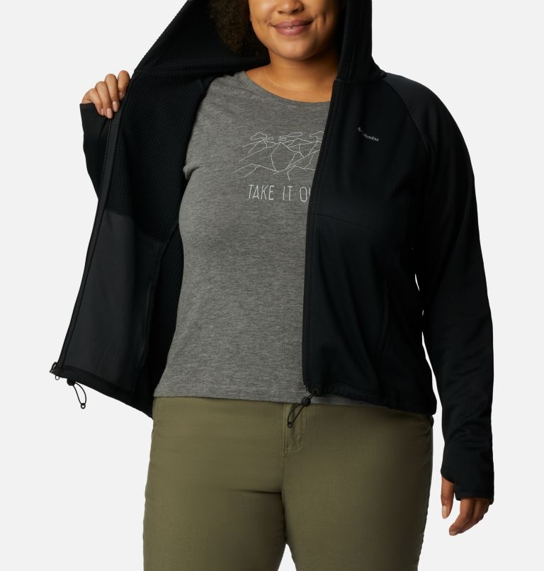 Women’s Boundless Trek Grid Fleece Jacket - Plus Size, Color: Black Heather, image 5