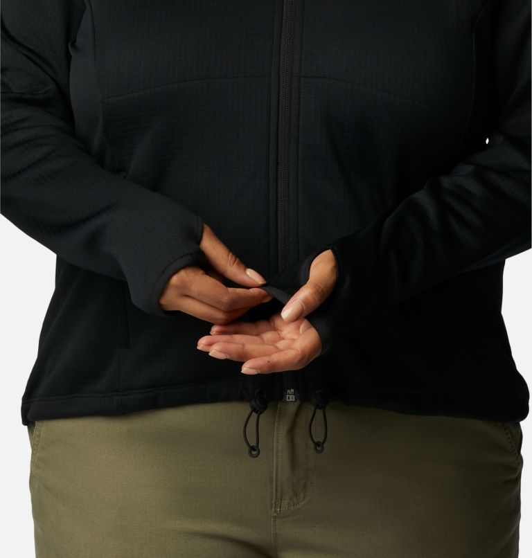Women’s Boundless Trek Grid Fleece Jacket - Plus Size, Color: Black Heather, image 7