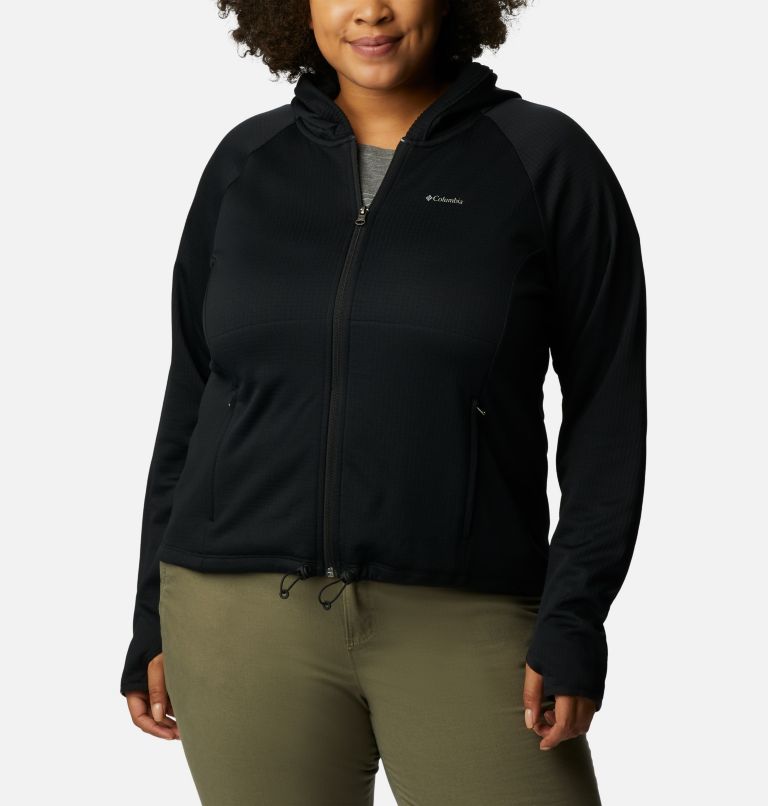 Women’s Boundless Trek Grid Fleece Jacket - Plus Size, Color: Black Heather, image 1