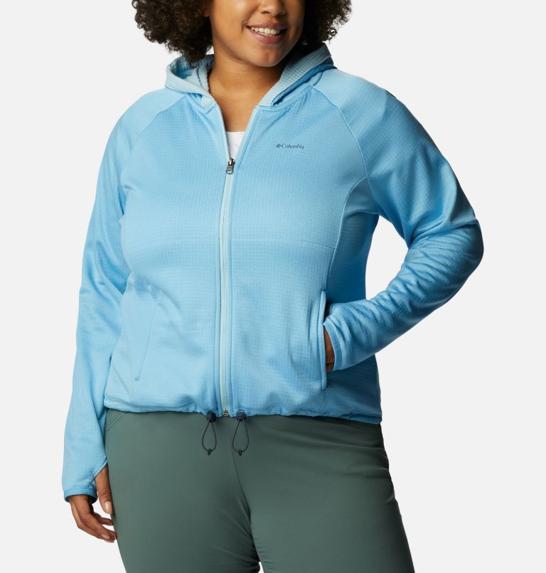 Women’s Boundless Trek Grid Fleece - Plus Size, Color: Vista Blue Heather, Spring Blue, image 1