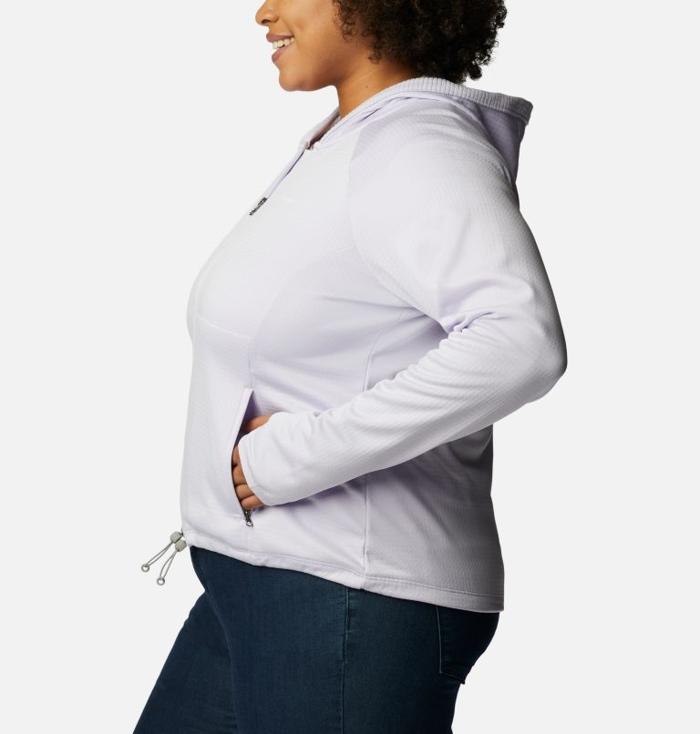 Thumbnail: Women’s Boundless Trek Grid Fleece Jacket - Plus Size, Color: Purple Tint Heather, image 3