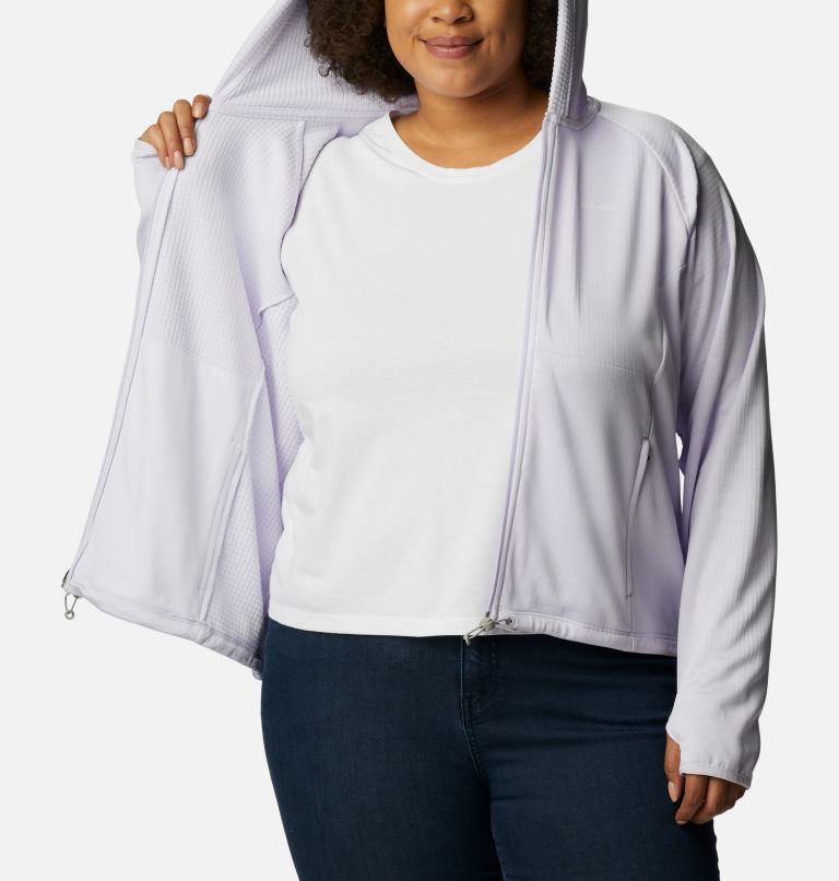 Thumbnail: Women’s Boundless Trek Grid Fleece - Plus Size, Color: Purple Tint Heather, image 5
