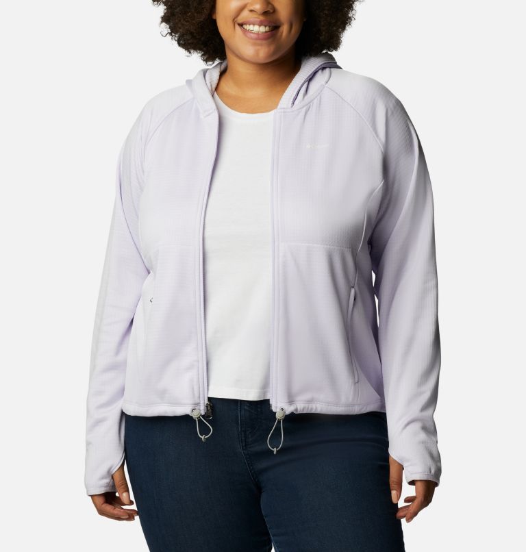 Thumbnail: Women’s Boundless Trek Grid Fleece Jacket - Plus Size, Color: Purple Tint Heather, image 8