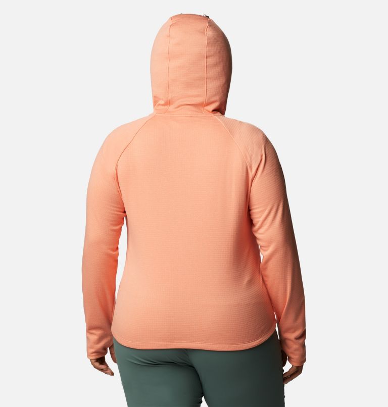Women’s Boundless Trek Grid Fleece - Plus Size, Color: Summer Peach Heather, Peach Blossom, image 2