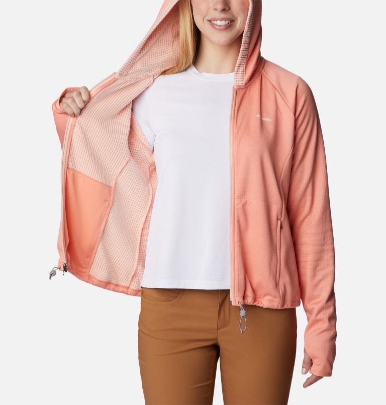 Boundless Trek Grid Fleece | 828 | XS, Color: Summer Peach Heather, Peach Blossom, image 5