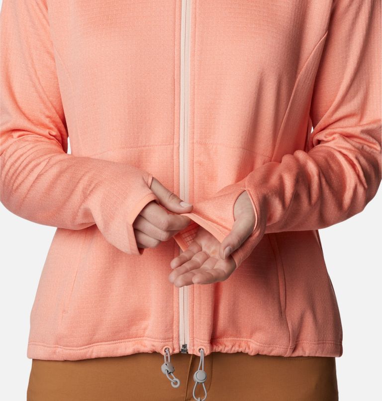 Boundless Trek Grid Fleece | 828 | XS, Color: Summer Peach Heather, Peach Blossom, image 7