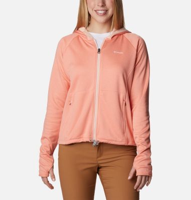 Women's Boundless Trek Grid Fleece Jacket, Color: Summer Peach Heather, Peach Blossom, image 1