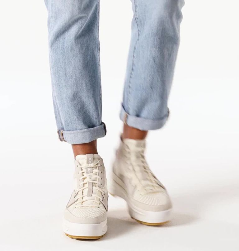 Women's ONA 503 Knit Mid Sneaker, Color: Chalk, Sea Salt