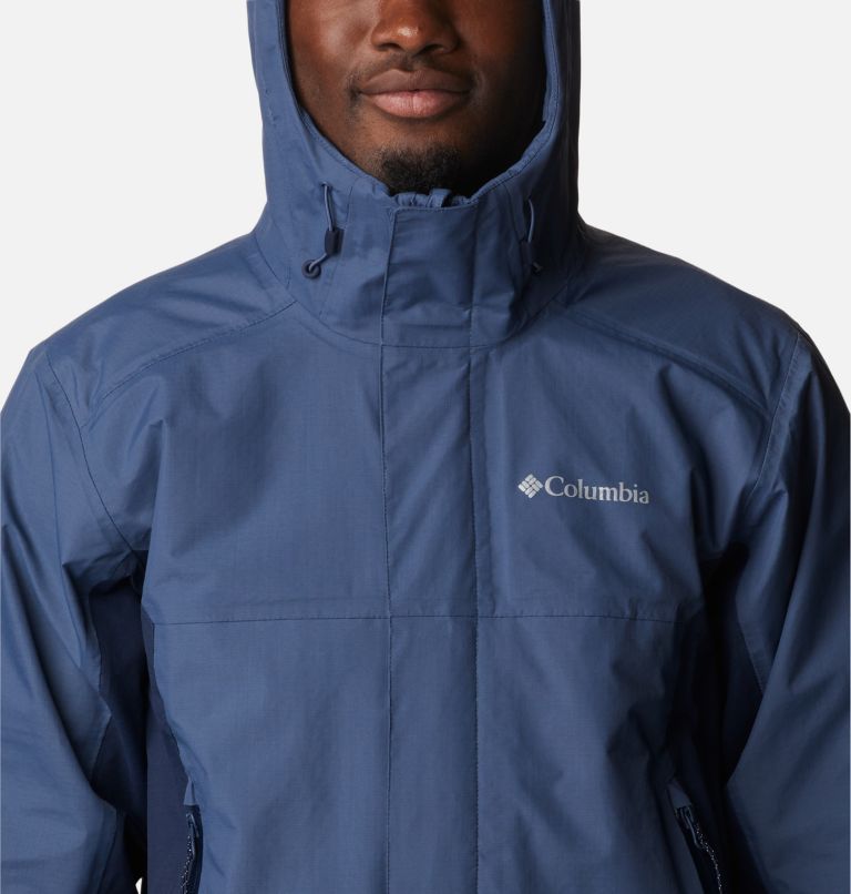 Thumbnail: Men's Discovery Point Rain Shell Jacket, Color: Dark Mountain, Collegiate Navy, image 4