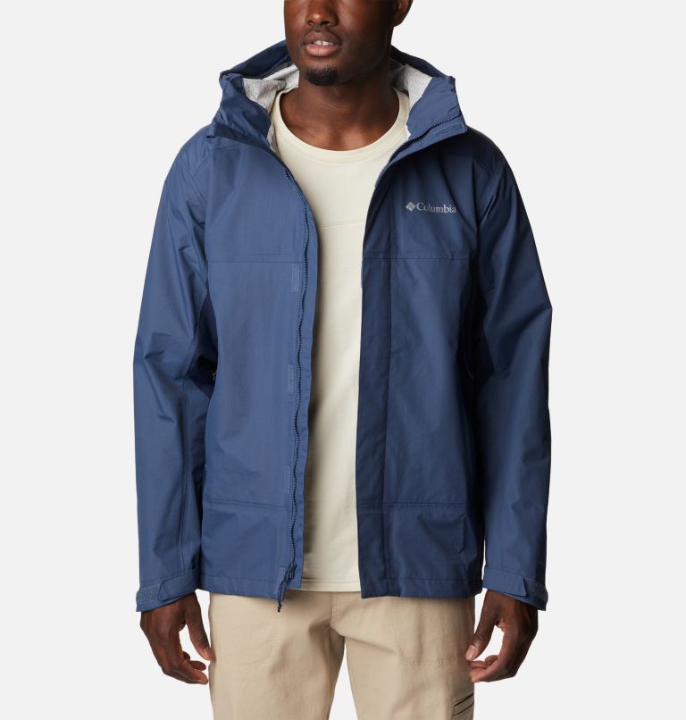 Thumbnail: Men's Discovery Point Rain Shell Jacket, Color: Dark Mountain, Collegiate Navy, image 10