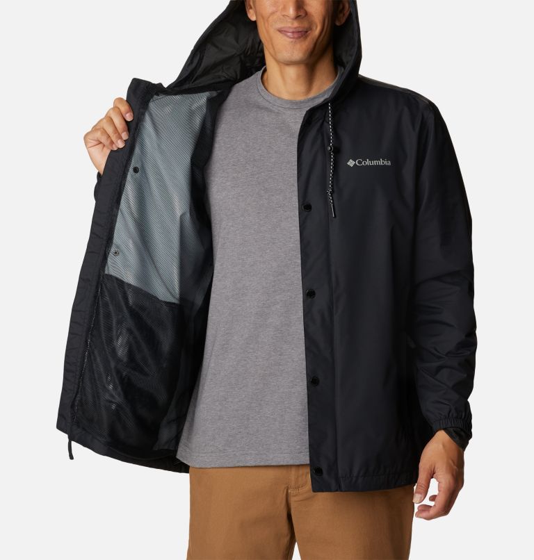 Mens's Cedar Cliff Rain Jacket, Color: Black, image 5