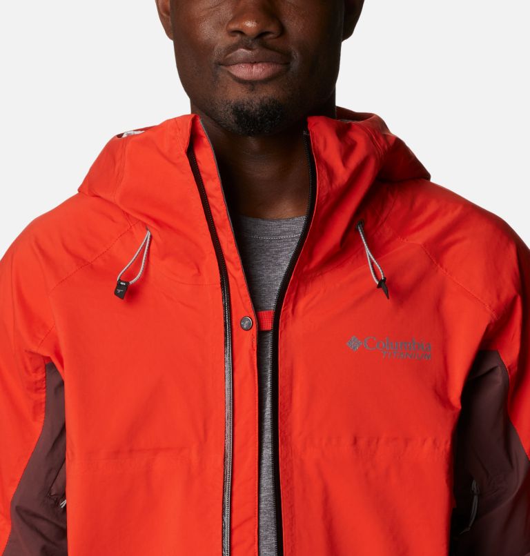 Men's Mazama Trail Waterproof Jacket, Color: Spicy, Black, Light Raisin, image 8