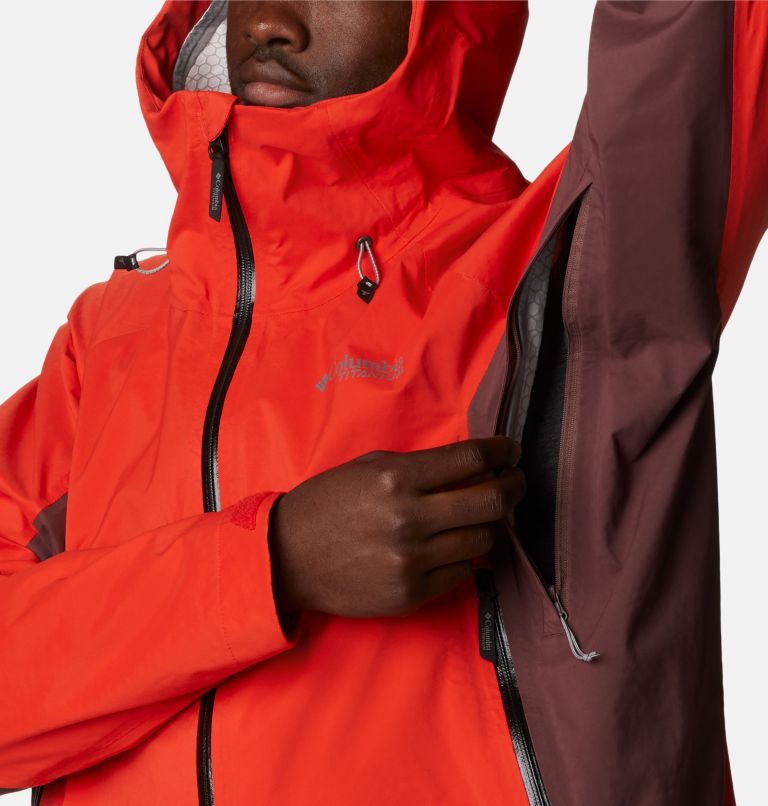 Men's Mazama Trail Waterproof Jacket, Color: Spicy, Black, Light Raisin, image 9