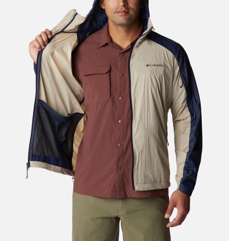 Men's Loop Trail Windbreaker, Color: Ancient Fossil, Collegiate Navy, image 5