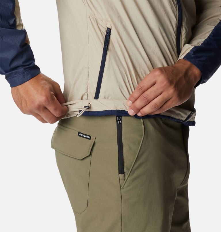 Men's Loop Trail Windbreaker, Color: Ancient Fossil, Collegiate Navy, image 6
