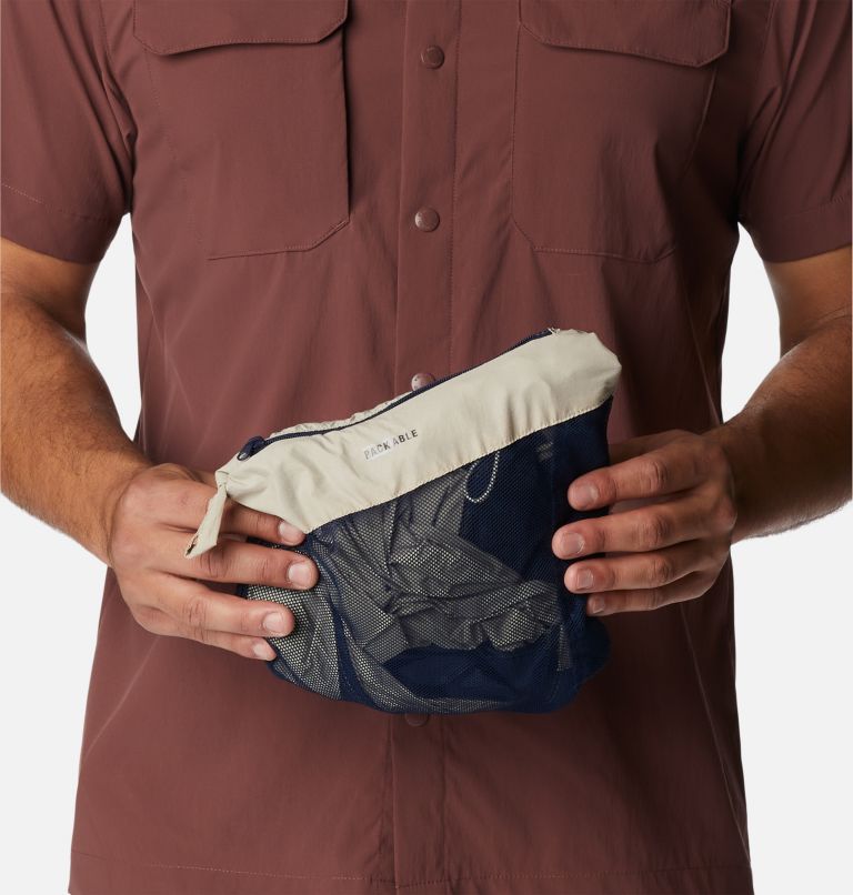 Men's Loop Trail Windbreaker, Color: Ancient Fossil, Collegiate Navy, image 7