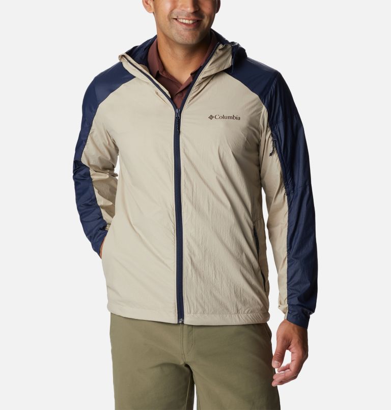 Thumbnail: Coupe-vent Loop Trail Homme, Color: Ancient Fossil, Collegiate Navy, image 1