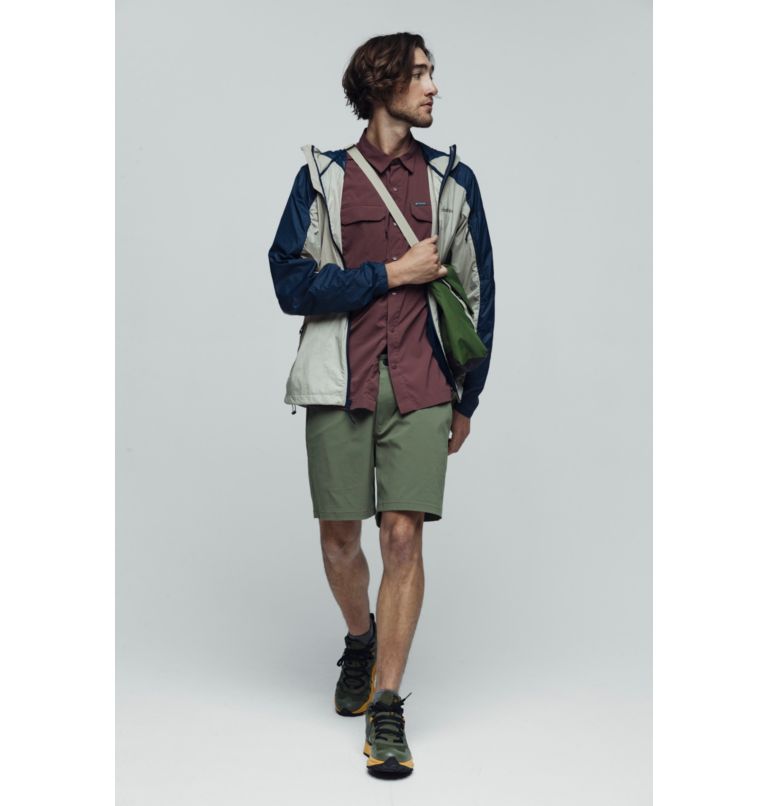 Men's Loop Trail Windbreaker, Color: Ancient Fossil, Collegiate Navy, image 9