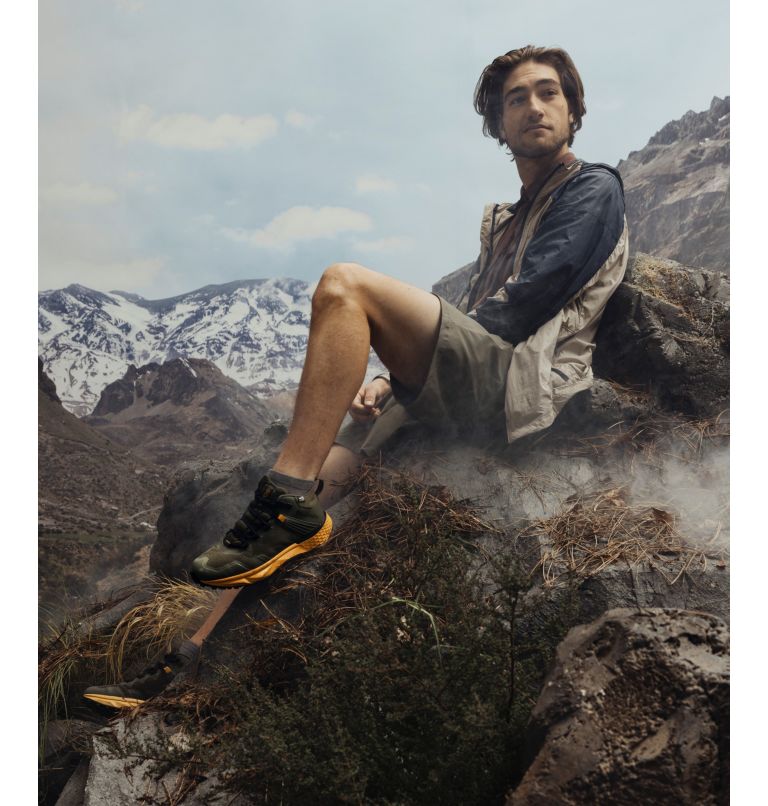 Men's Loop Trail Windbreaker, Color: Ancient Fossil, Collegiate Navy, image 11
