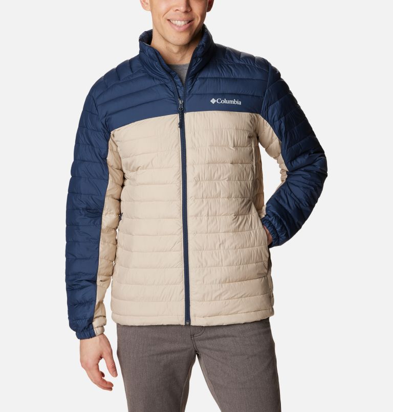 Silver Falls Jacket | 271 | S, Color: Ancient Fossil, Collegiate Navy, image 1