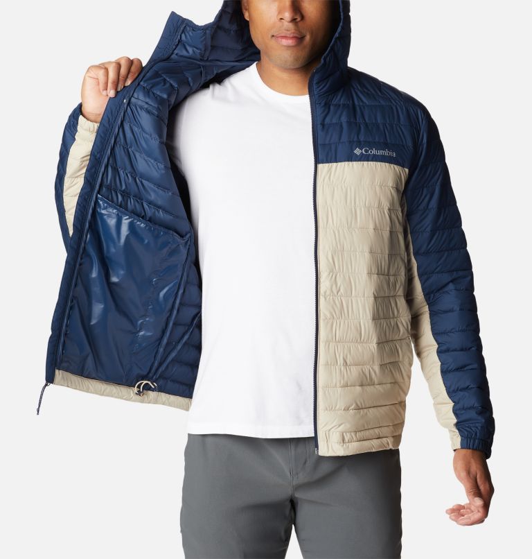 Thumbnail: Men's Silver Falls Hooded Jacket, Color: Ancient Fossil, Collegiate Navy, image 5