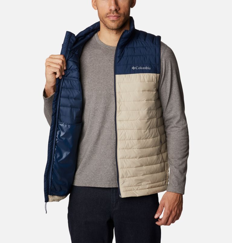 Thumbnail: Men's Silver Falls Vest - Tall, Color: Ancient Fossil, Collegiate Navy, image 5