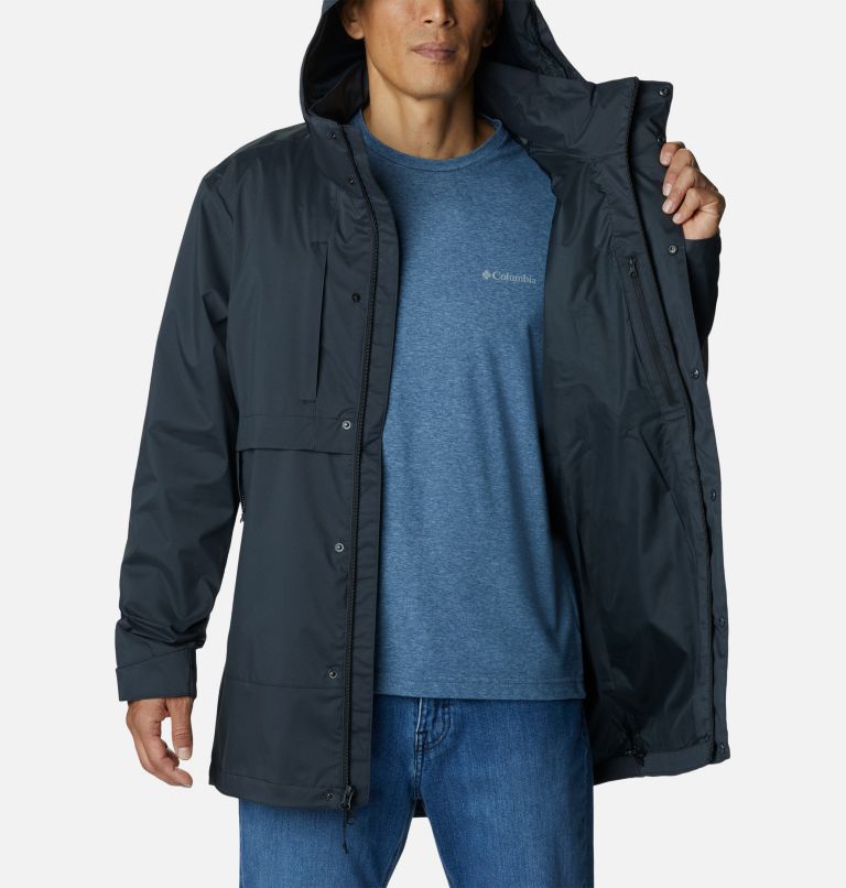 Thumbnail: Men's Wright Lake Rain Jacket, Color: Black, image 5
