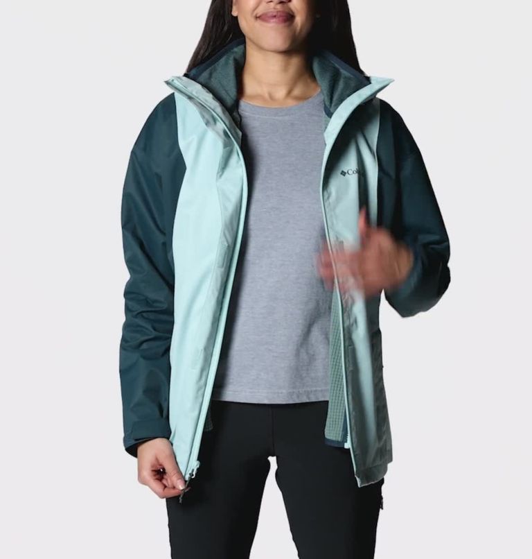Women's Hikebound Interchange Jacket, Color: Aqua Haze, Night Wave