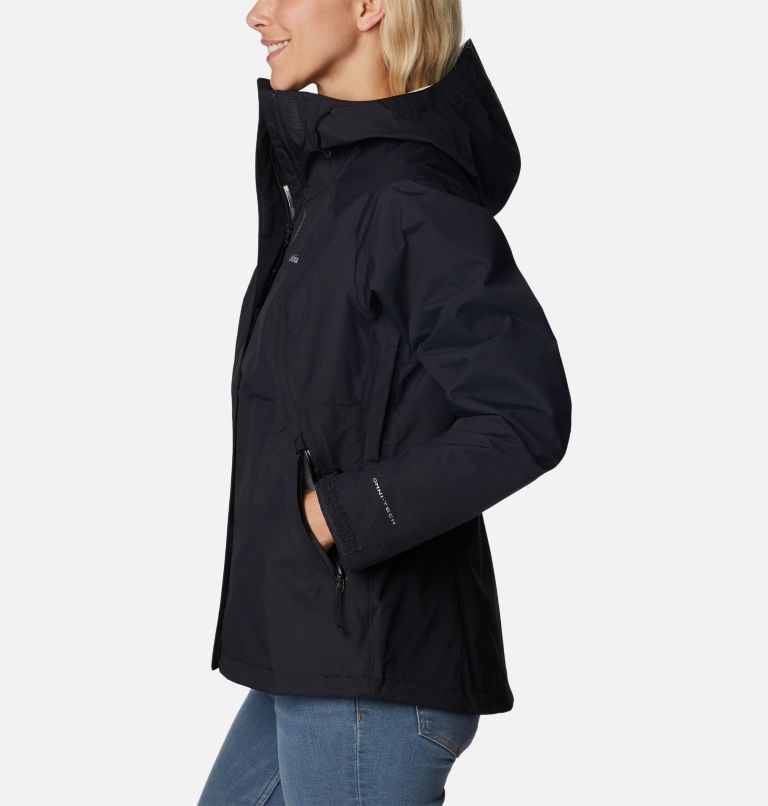 Thumbnail: Women's Discovery Point Rain Shell, Color: Black, image 3