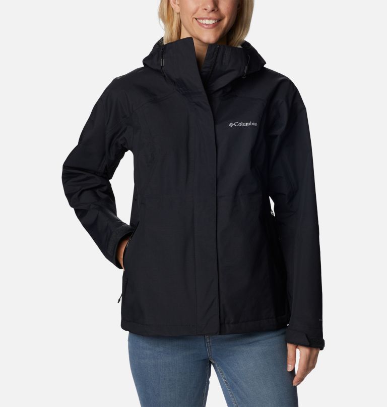 Women's Discovery Point Rain Shell, Color: Black, image 1