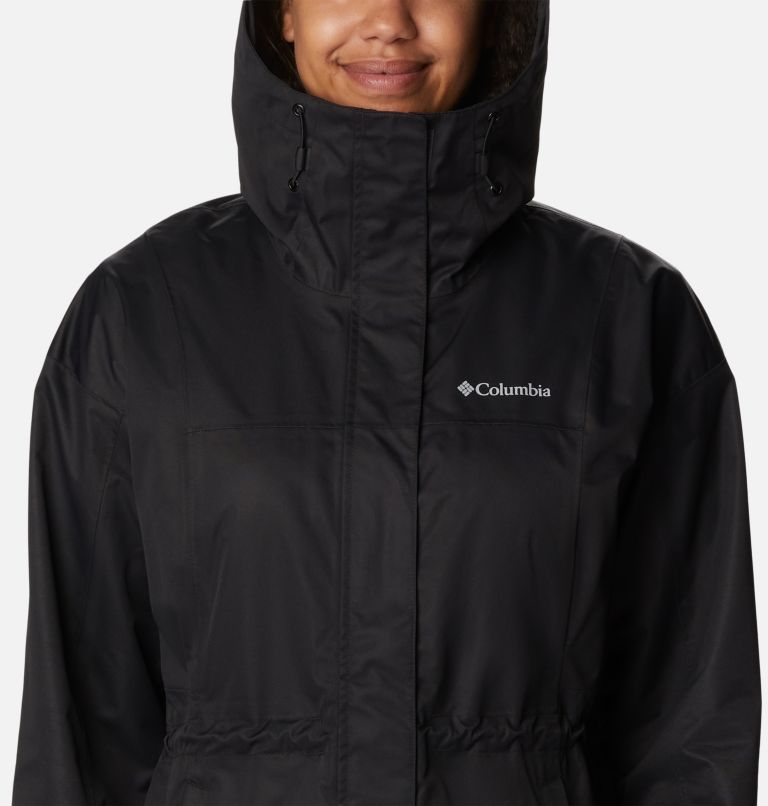 Women's Hikebound Long Rain Jacket, Color: Black, image 4