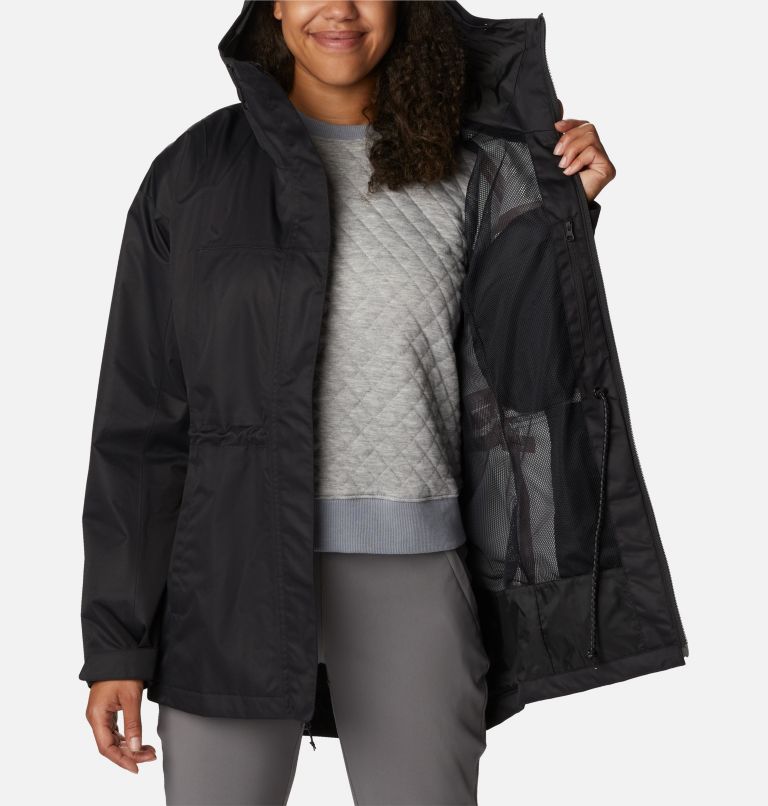 Women's Hikebound Long Rain Jacket, Color: Black, image 5