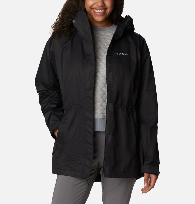 Women's Hikebound Long Rain Jacket, Color: Black, image 6