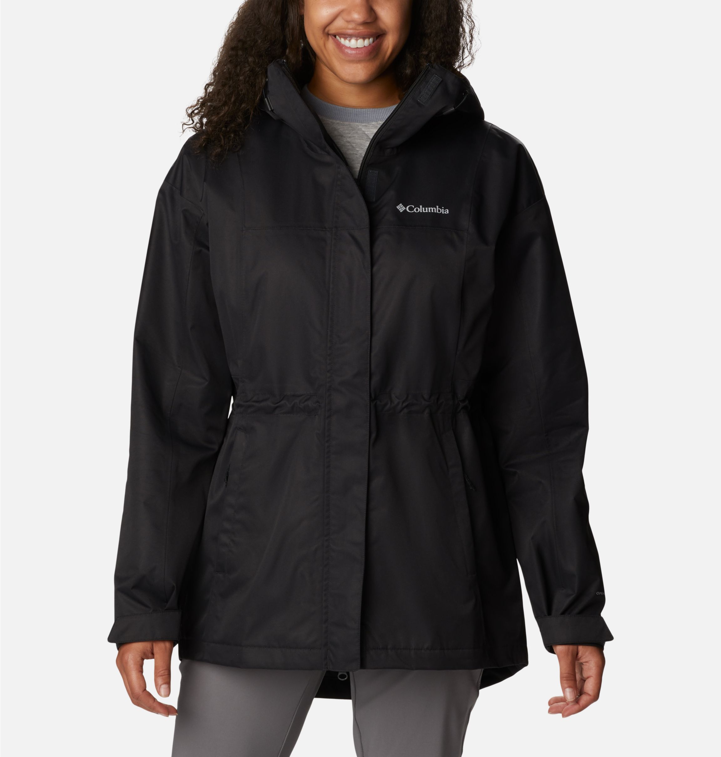 Columbia Women's Hikebound Long Rain Jacket, XS, Chalk/White