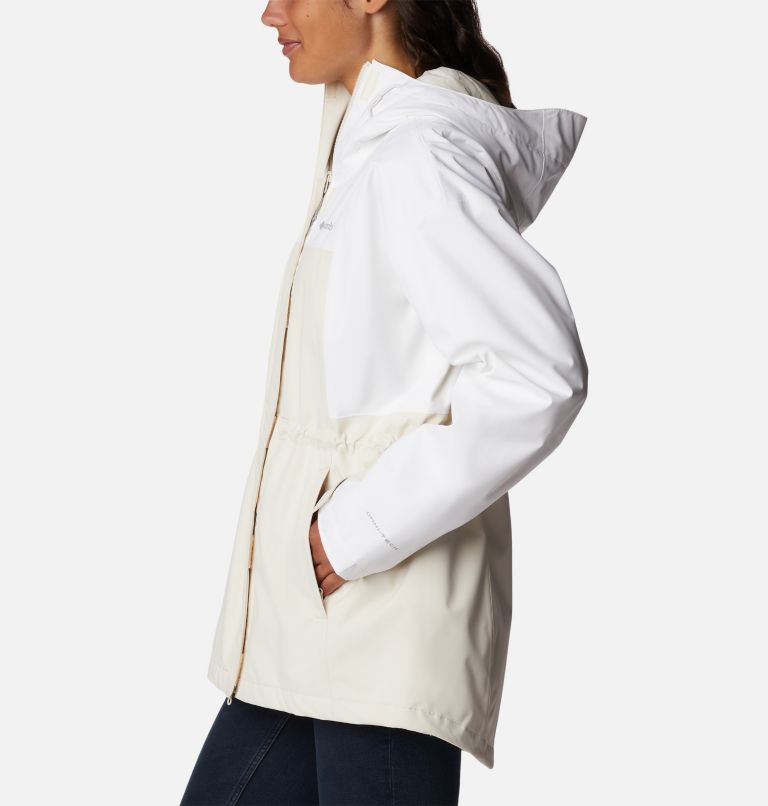 White north face sales rain jacket