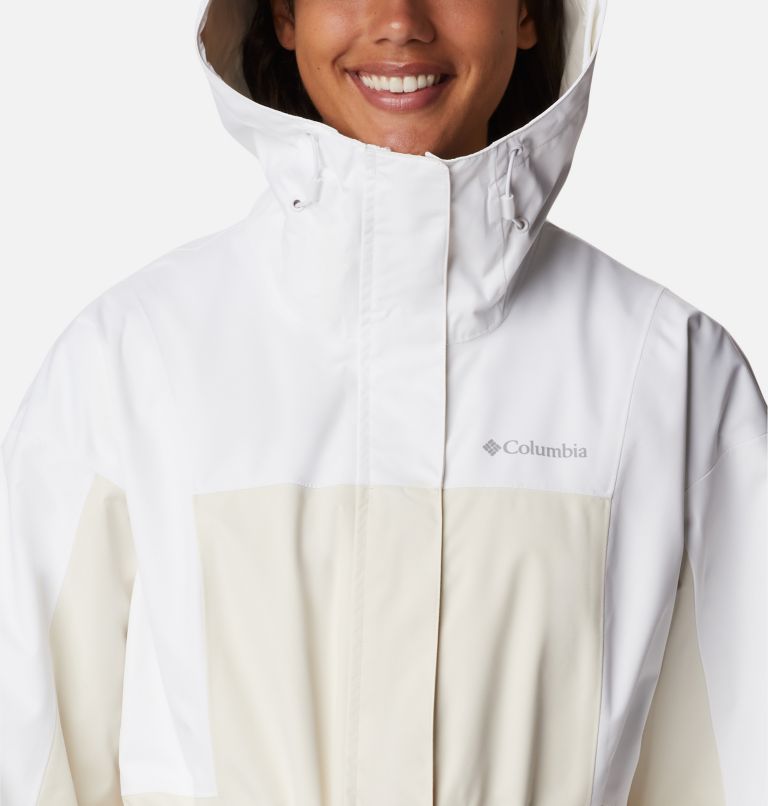 Women's Hikebound Long Rain Jacket, Color: Chalk, White, image 4