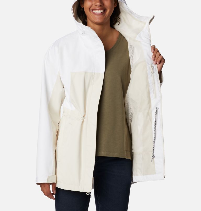 Women's Hikebound Long Rain Jacket, Color: Chalk, White, image 5