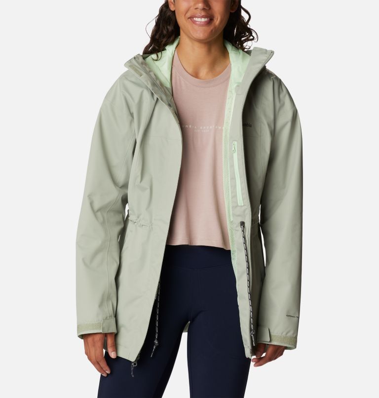 Women's Hikebound Long Rain Jacket, Color: Safari, image 6