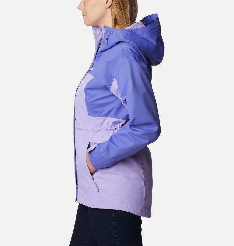 Thumbnail: Women's Hikebound Long Rain Jacket, Color: Frosted Purple, Purple Lotus, image 3