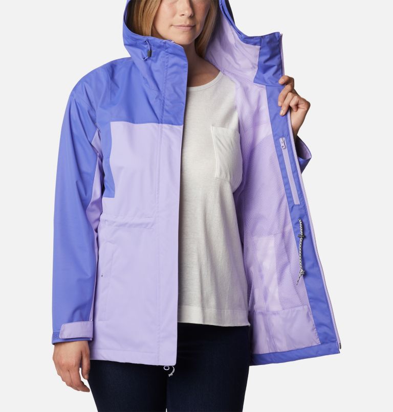 Women's Hikebound Long Rain Jacket, Color: Frosted Purple, Purple Lotus, image 5
