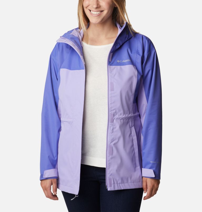 Women's Hikebound Long Rain Jacket, Color: Frosted Purple, Purple Lotus, image 6