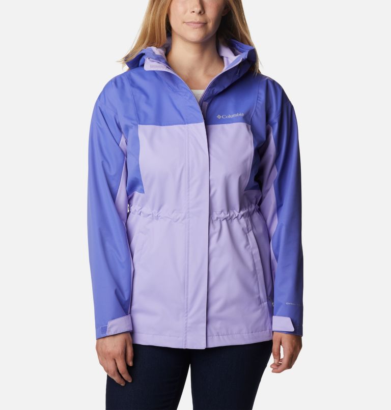 Thumbnail: Women's Hikebound Long Rain Jacket, Color: Frosted Purple, Purple Lotus, image 1