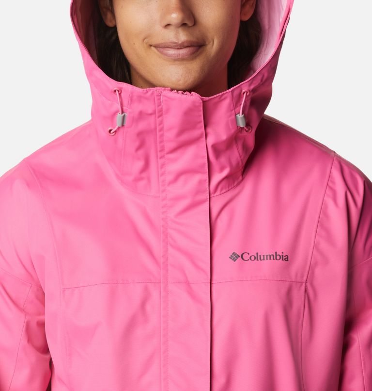 Women's Hikebound Long Rain Jacket, Color: Wild Geranium, image 4