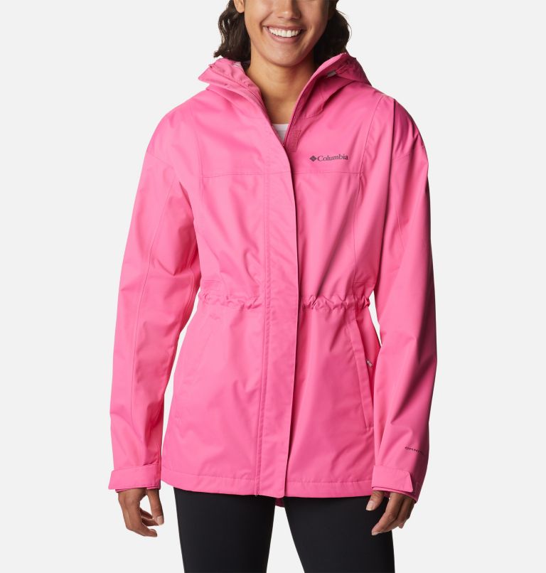 Women's Hikebound Long Rain Jacket, Color: Wild Geranium, image 1