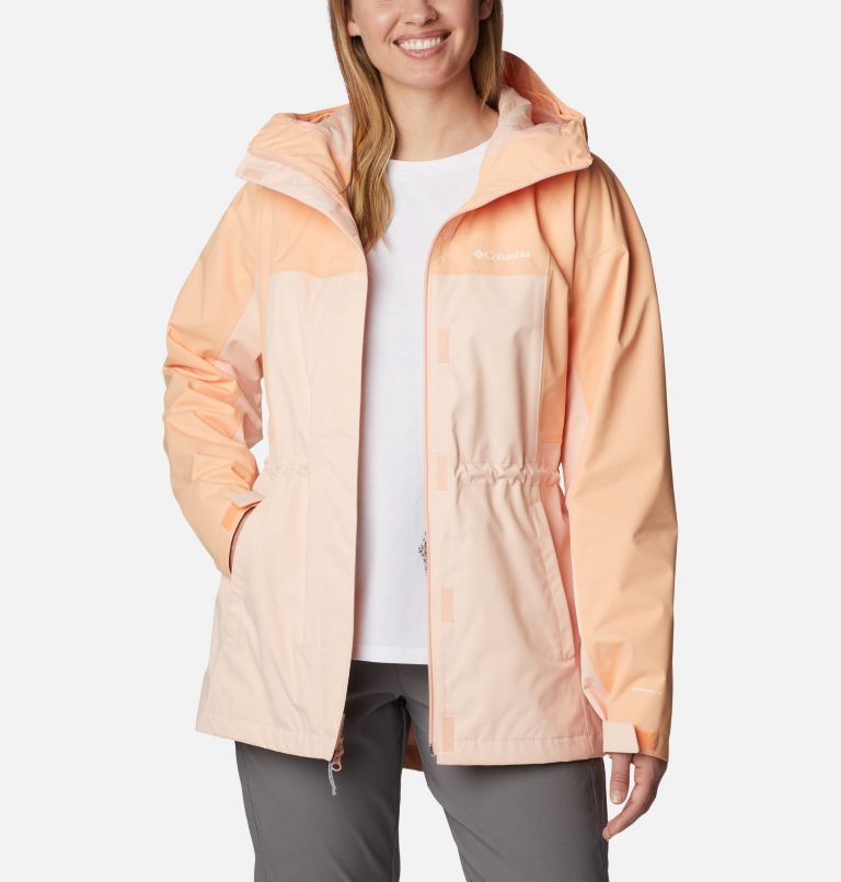 Thumbnail: Women's Hikebound Long Rain Jacket, Color: Peach Blossom, Peach, image 6