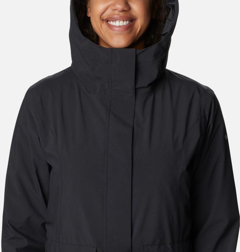 Women's Here and There II Rain Trench, Color: Black, image 4