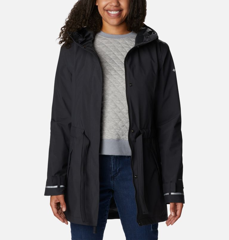 Women's Here and There II Rain Trench, Color: Black, image 6