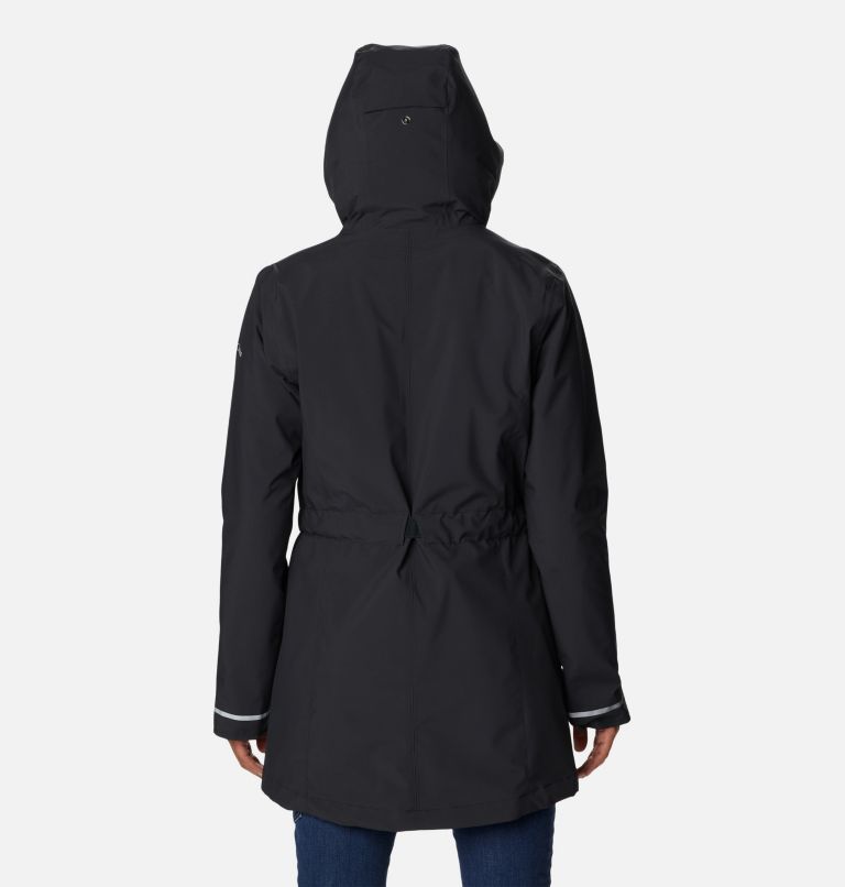 Thumbnail: Women's Here and There II Rain Trench, Color: Black, image 2