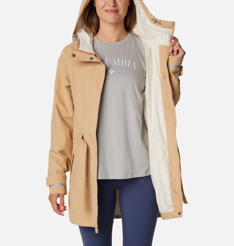 Columbia women's here and best sale there long rain jacket